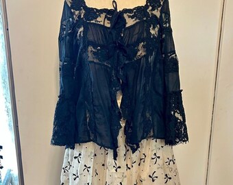 Ruffle Lace Top and Mini Skirt 2 Piece Set Size Small - Etsy