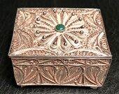 Peruvian Sterling Silver filagree pill jewelry box