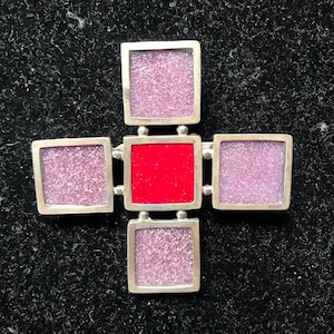 Mosaic Silver Pin