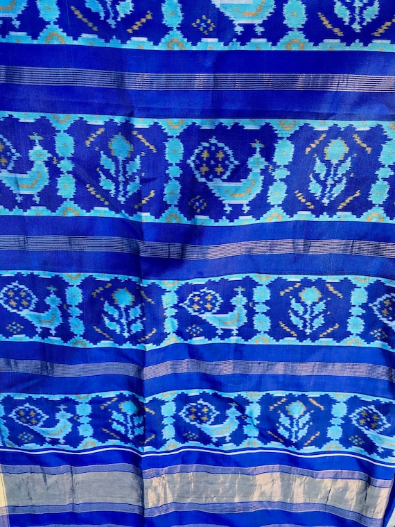 Double Ikat Silk Sari from India - image 2