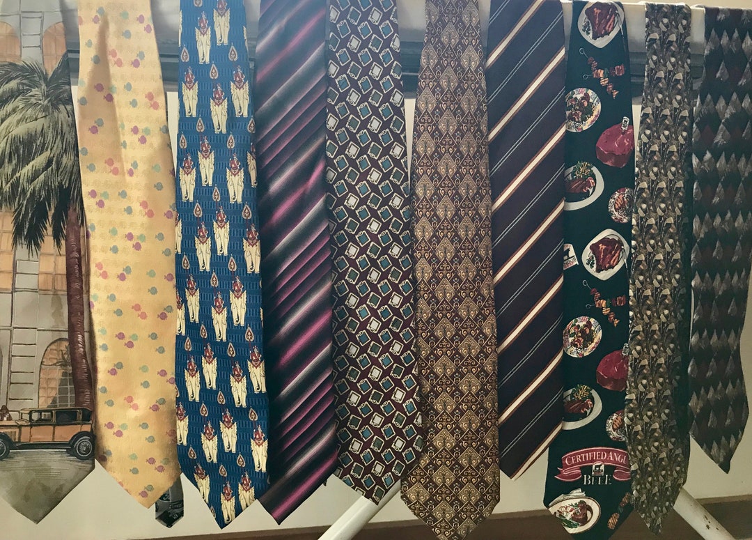 10 Assorted Vintage Men's Ties Etsy