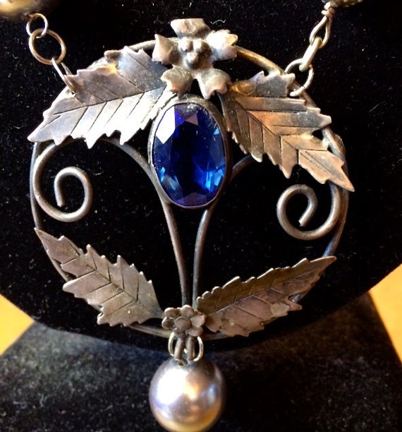 ヴィンテージ　本真珠　SILVER 　ブルー系　ネックレス シルバーヴィンテージネックレス - Etsy 日本