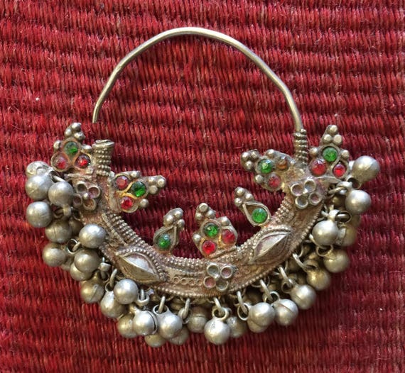 Pair of Antique Indian Silver Earrings - image 3