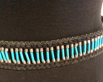 Eren Kobrinsky Coral Turquoise & Silver Beaded Black Suede Belt Eren Kobrinsky Products for Sale up to 90% Off Retail: Poshmark main image 4