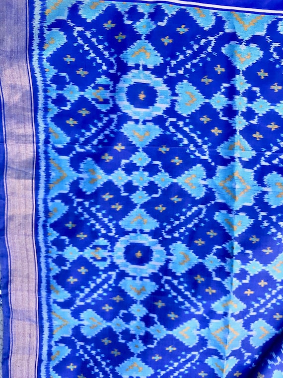 Double Ikat Silk Sari from India - image 4