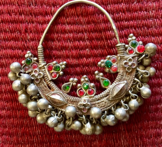 Pair of Antique Indian Silver Earrings - image 1