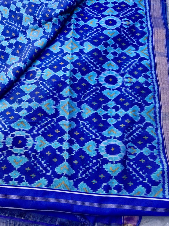Double Ikat Silk Sari from India - image 3
