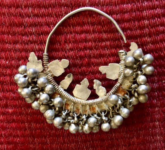 Pair of Antique Indian Silver Earrings - image 4