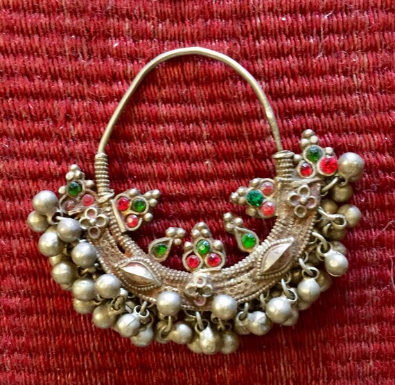 Pair of Antique Indian Silver Earrings - image 2