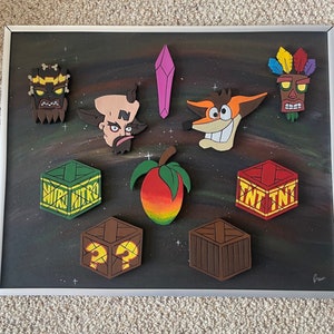 Decorativo Crash Bandicoot temática Mood Board colgante de pared
