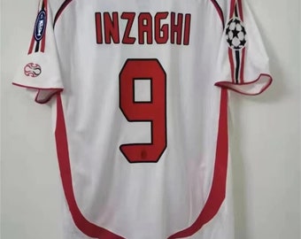 AC Milan Champions League Final 2006-2007 Jersey, Retro Ac Milan Football Jersey, Vintage Inzaghi Jersey, Ac Milan Inzaghi Jersey