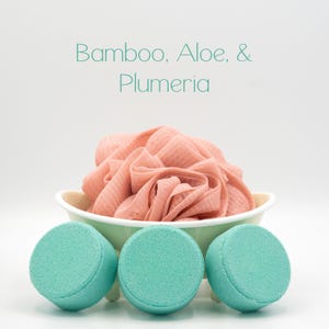 Luxury Bath Bomb - Bamboo, Aloe, and Plumeria Scented - Handcrafted foaming self-care gift for bath lovers