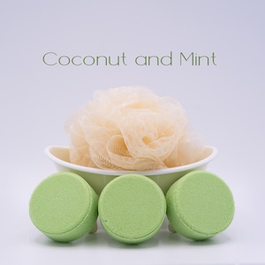 Luxury Bath Bomb - Coconut and Mint Scented - Handcrafted foaming self-care gift for bath lovers