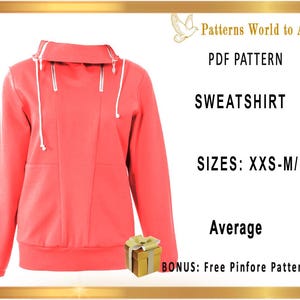 Create a stylish women's or men's sweatshirt with an asymmetrical fit! This simple pattern is perfect for a cozy addition to your wardrobe.
