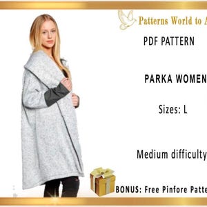 Parka Women, Spring and Autumn Coat. Two-sided with a hood.