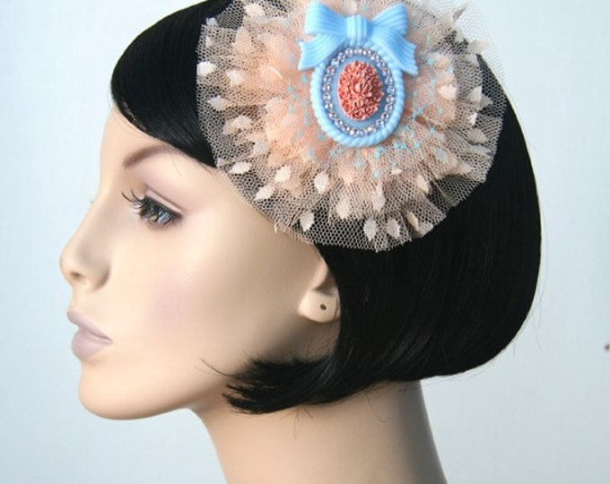 Prettiest Bloom in Peach Hair Flower Pinup Rockabilly Lolita Party