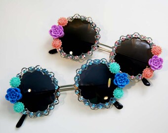 Garden Party Round Embellished Sunglasses Accessory Sunnies by Cutie Dynamite