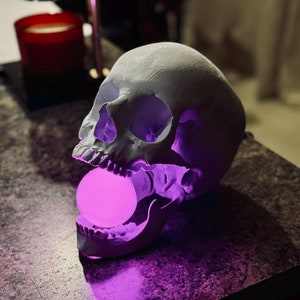 Life-Size Skull Lamp: LED Color Changing Skeleton Mood Light