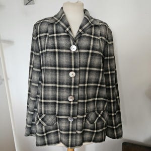 Pristine Vintage 1950s Pendleton 49er Wool Jacket - Grey Plaid Mid Century Sportswear - Size Large