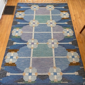 RARE Vintage Swedish Rug by Ingegerd Silow