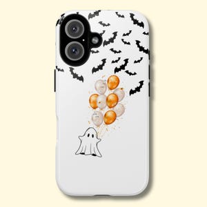 Halloween Phone Case Spooky Bat and Ghost Party Phone Cover for iPhone 16 iPhone 15 14 13 12 11 Pro Max Samsung S25 S24 Pixel 9 and more