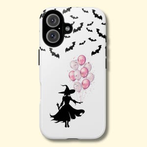 Spooky Bat Witch Halloween Phone Case: iPhone, Samsung, Pixel