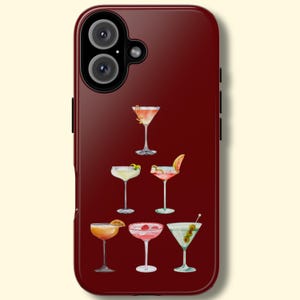 Coque cocktail pour téléphone portable, menu cocktail, collage, impression, meilleures coques de téléphone, cadeaux à la mode pour adolescentes