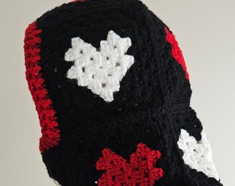 Masque de neige motif coeur au crochet, 6 couleurs différentes masque de ski unisexe, masque de ski fait main, accessoire de vacances de neige, masque de neige chaud