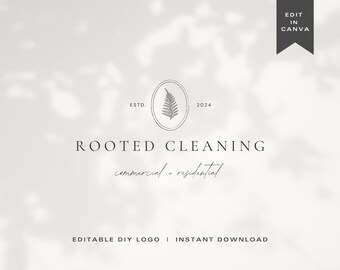 Plantilla de logotipo para empresa de limpieza moderna / Diseño de Canva (Descarga instantánea)