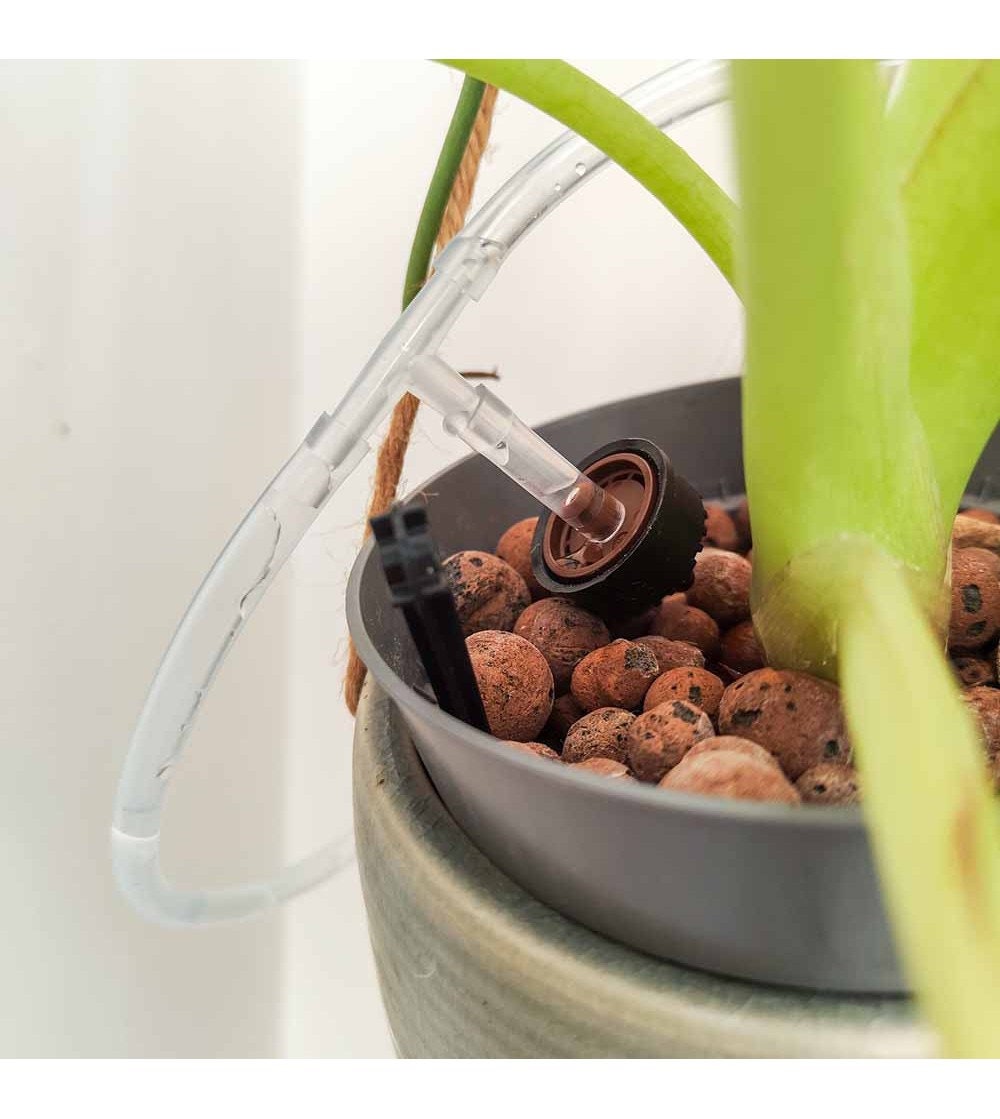 Zeego Kit Irrigazione A Goccia Automatica Con Timer Digitale - Per 10 Piante Interno/esterno, Doppia Alimentazione A Batteria O USB-C, Programmabile