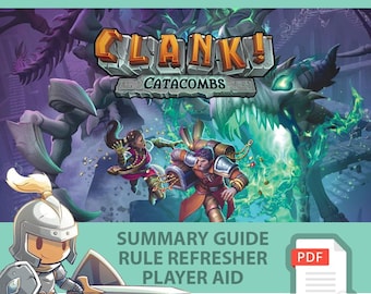 CLANK! CATACOMBS <All In> Board Game, Summary Guide, Rule Refresher, Player Aid