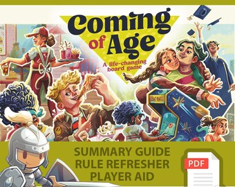 COMING OF AGE <All In> Board Game, Summary Guide, Rule Refresher, Player Aid