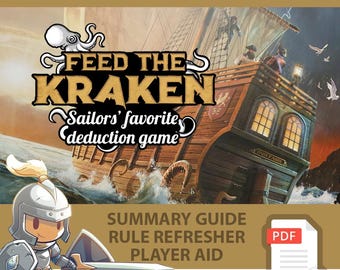 FEED THE KRAKEN <All In> Board Game, Summary Guide, Rule Refresher, Player Aid