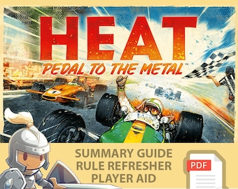 HEAT: PEDAL to the METAL <All In> Board Game, Summary Guide, Rule Refresher, Player Aid