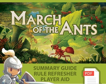 MARCH of the ANTS <All In> Board Game, Summary Guide, Rule Refresher, Player Aid