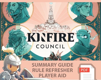 KINFIRE COUNCIL <All In> Board Game, Summary Guide, Rule Refresher, Player Aid