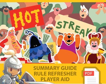 HOT STREAK <All In> Board Game, Summary Guide, Rule Refresher, Player Aid