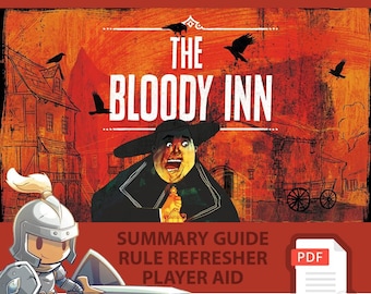 THE BLOODY INN <All In> Board Game, Summary Guide, Rule Refresher, Player Aid