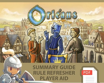 ORLEANS <All In> Board Game, Summary Guide, Rule Refresher, Player Aid
