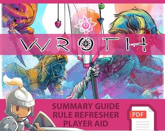 WROTH <All In> Board Game, Summary Guide, Rule Refresher, Player Aid
