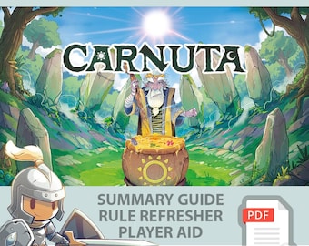 CARNUTA <All In> Board Game, Summary Guide, Rule Refresher, Player Aid