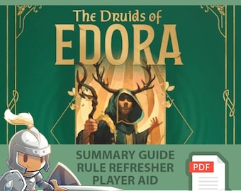 THE DRUIDS of EDORA <All In> Board Game, Summary Guide, Rule Refresher, Player Aid