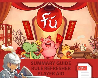 FU: FESTIVE FORTUNE <All In> Board Game, Summary Guide, Rule Refresher, Player Aid