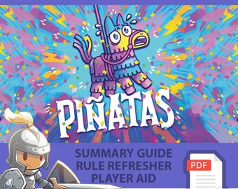PINATAS <All In> Board Game, Summary Guide, Rule Refresher, Player Aid