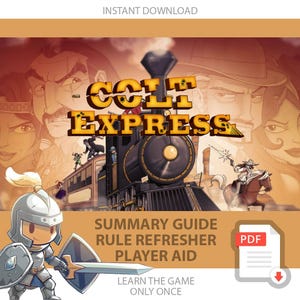 COLT EXPRESS &lt;All In&gt; Board Game, Summary Guide, Rule Refresher, Player Aid