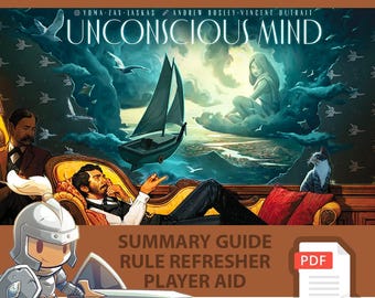 UNCONSCIOUS MIND <All In> Board Game, Summary Guide, Rule Refresher, Player Aid