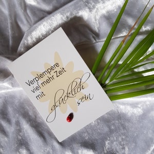 Motivatiekaart, kaart met spreuk, spreukkaart, levensmottokaart, motivatiekaart, wenskaart, cadeaukaart: veel verspillen