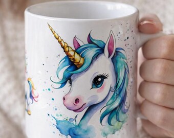 Children's mug, unicorn mug, ceramic mug, 330 ml, gift for girls