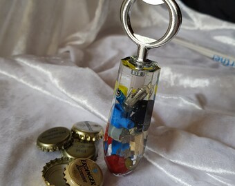 Gift for men, men's gift, gift for him, bottle opener electrician version, bottle opener with electronic components