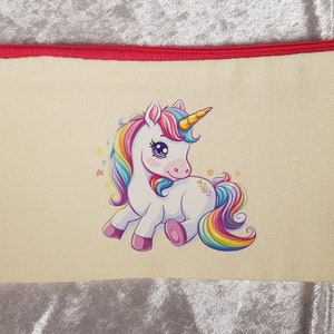 Jolie pochette zippée licorne, trousse à crayons, parfaite pour le rangement à la maison, à l'école et en voyage !